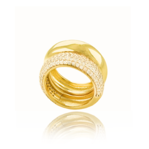 AN18290L- Dupla de anéis folheados a ouro 18k